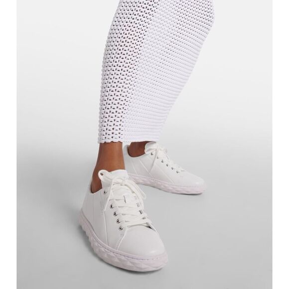 Jimmy Choo Diamond Light Maxi Sneakers Leather White 41.5 - Picture 1 of 13
